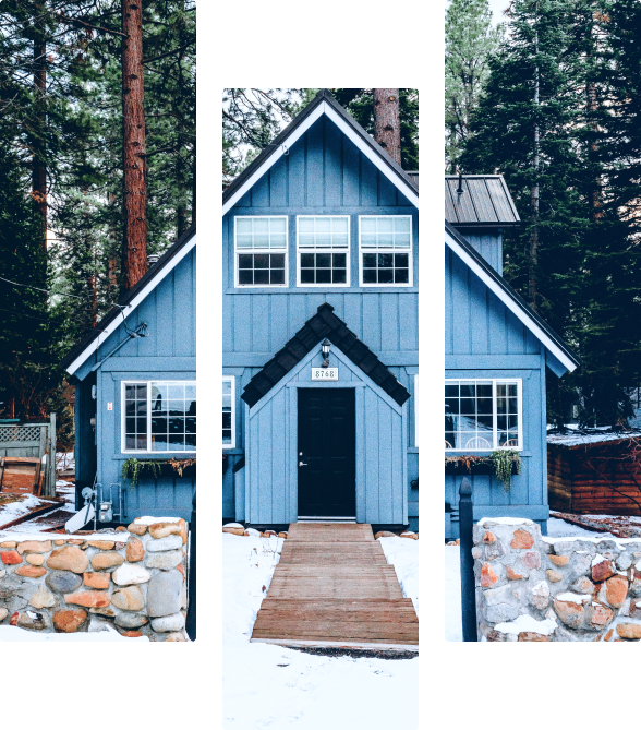 Фотография синего дома